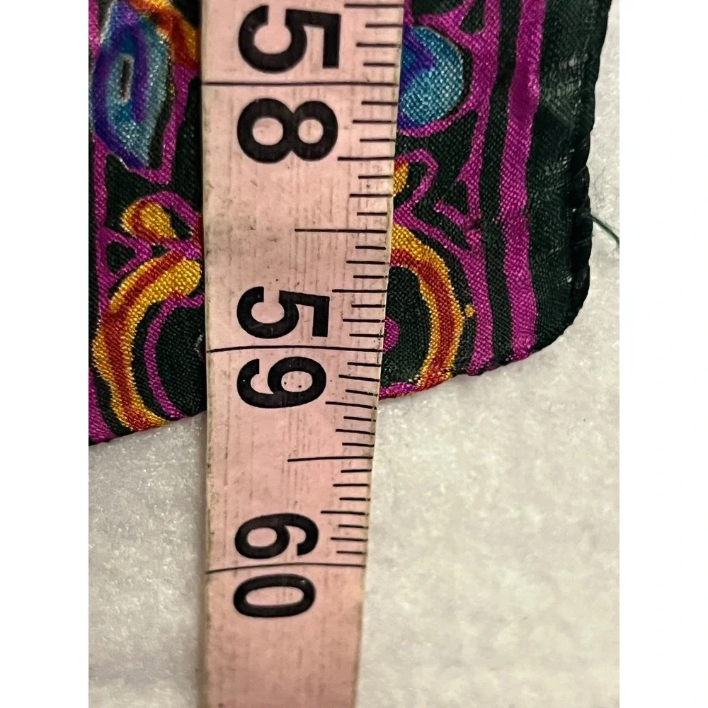 Unbranded Womens Scarf Psychedelic Fish Floral OS Green Magenta Boho Rectangular